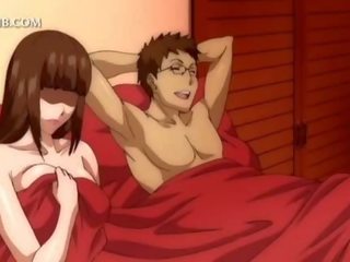 3d hentai tình nhân được âm hộ fucked lược lên váy trong giường